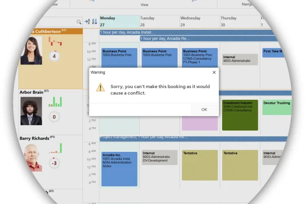 Scheduling conflict warning - Timewatch Whitespace